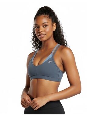 Gymshark Slate Blue Double-Strap Sports Bra